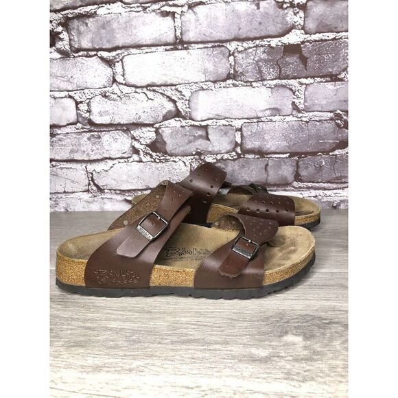 Birkenstock Birki's Freeport Brown Perforated Strap Sandals Women Sz 38EU/7M US - Picture 8 of 16